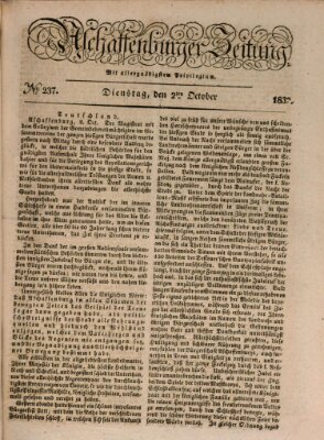 Aschaffenburger Zeitung Dienstag 2. Oktober 1832