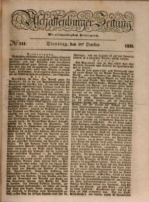 Aschaffenburger Zeitung Dienstag 9. Oktober 1832