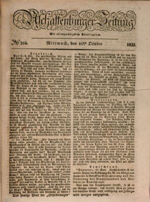 Aschaffenburger Zeitung Mittwoch 10. Oktober 1832