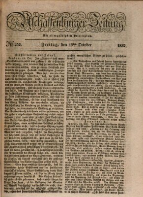 Aschaffenburger Zeitung Freitag 19. Oktober 1832