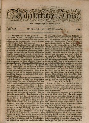 Aschaffenburger Zeitung Mittwoch 28. November 1832