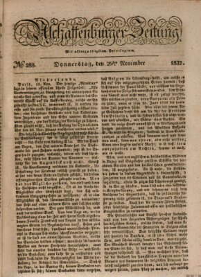 Aschaffenburger Zeitung Donnerstag 29. November 1832