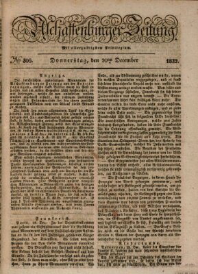 Aschaffenburger Zeitung Donnerstag 20. Dezember 1832