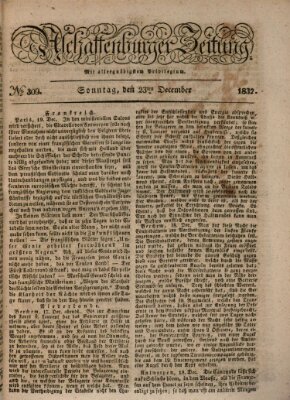 Aschaffenburger Zeitung Sonntag 23. Dezember 1832