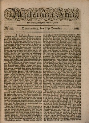 Aschaffenburger Zeitung Donnerstag 27. Dezember 1832