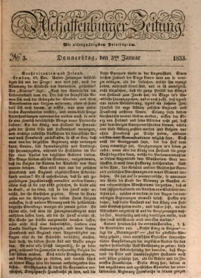 Aschaffenburger Zeitung Donnerstag 3. Januar 1833