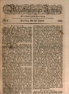 Aschaffenburger Zeitung Freitag 4. Januar 1833