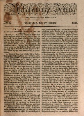 Aschaffenburger Zeitung Samstag 5. Januar 1833