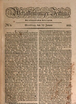 Aschaffenburger Zeitung Montag 7. Januar 1833