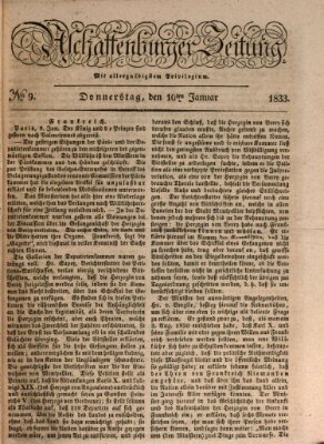 Aschaffenburger Zeitung Donnerstag 10. Januar 1833