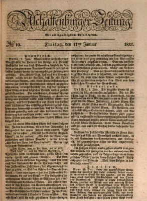 Aschaffenburger Zeitung Freitag 11. Januar 1833