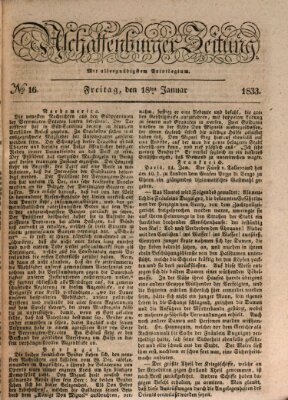 Aschaffenburger Zeitung Freitag 18. Januar 1833