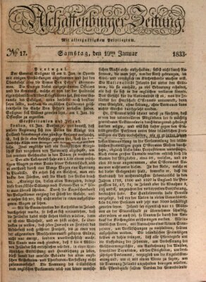 Aschaffenburger Zeitung Samstag 19. Januar 1833