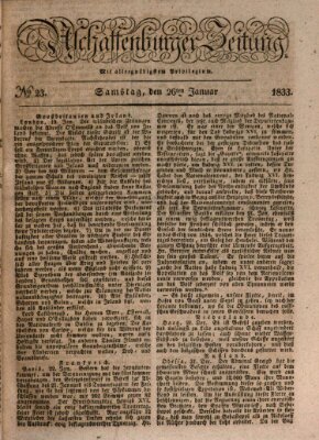 Aschaffenburger Zeitung Samstag 26. Januar 1833