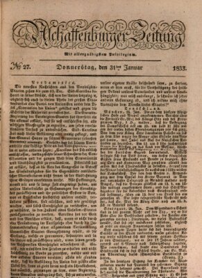 Aschaffenburger Zeitung Donnerstag 31. Januar 1833