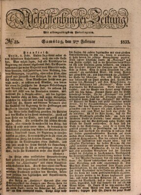 Aschaffenburger Zeitung Samstag 9. Februar 1833