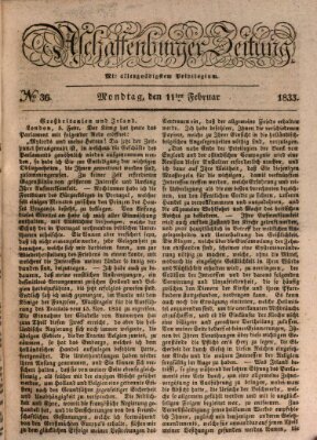 Aschaffenburger Zeitung Montag 11. Februar 1833