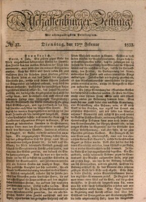 Aschaffenburger Zeitung Dienstag 12. Februar 1833