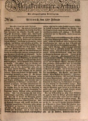 Aschaffenburger Zeitung Mittwoch 13. Februar 1833