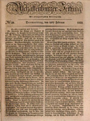 Aschaffenburger Zeitung Donnerstag 14. Februar 1833