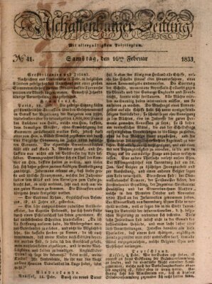 Aschaffenburger Zeitung Samstag 16. Februar 1833