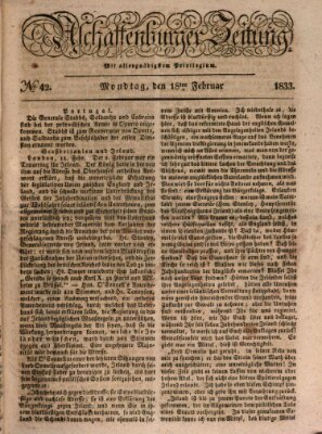 Aschaffenburger Zeitung Montag 18. Februar 1833