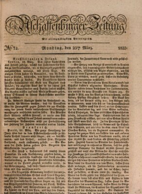 Aschaffenburger Zeitung Montag 25. März 1833