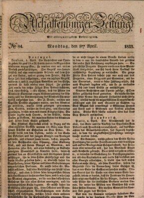 Aschaffenburger Zeitung Montag 8. April 1833