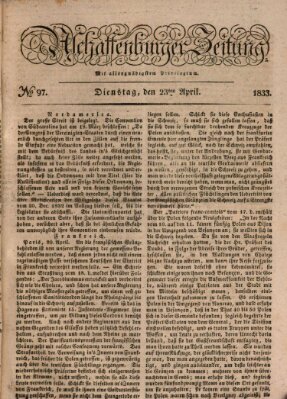 Aschaffenburger Zeitung Dienstag 23. April 1833