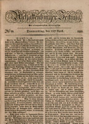 Aschaffenburger Zeitung Donnerstag 25. April 1833