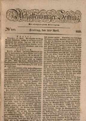 Aschaffenburger Zeitung Freitag 26. April 1833