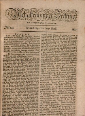 Aschaffenburger Zeitung Dienstag 30. April 1833