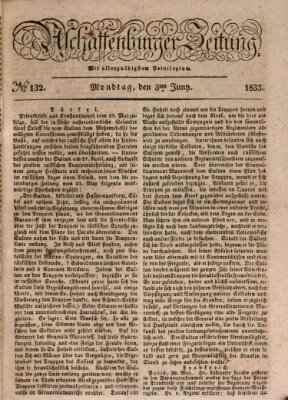 Aschaffenburger Zeitung Montag 3. Juni 1833