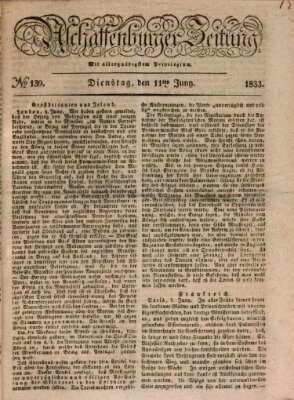 Aschaffenburger Zeitung Dienstag 11. Juni 1833