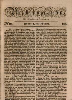 Aschaffenburger Zeitung Montag 17. Juni 1833