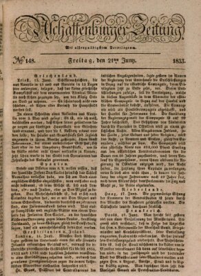 Aschaffenburger Zeitung Freitag 21. Juni 1833