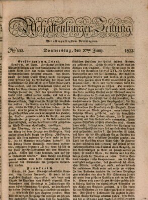 Aschaffenburger Zeitung Donnerstag 27. Juni 1833