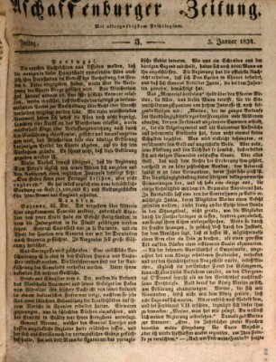 Aschaffenburger Zeitung Freitag 3. Januar 1834