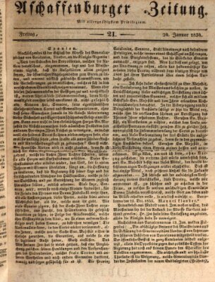 Aschaffenburger Zeitung Freitag 24. Januar 1834