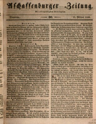 Aschaffenburger Zeitung Dienstag 11. Februar 1834