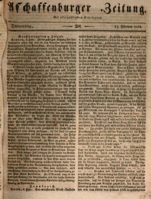 Aschaffenburger Zeitung Donnerstag 13. Februar 1834