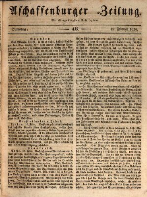 Aschaffenburger Zeitung Samstag 22. Februar 1834