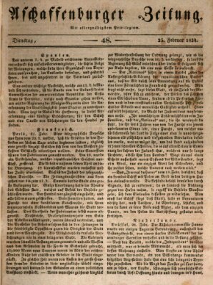 Aschaffenburger Zeitung Dienstag 25. Februar 1834