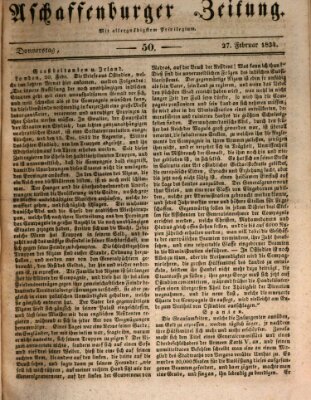 Aschaffenburger Zeitung Donnerstag 27. Februar 1834