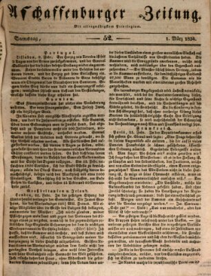 Aschaffenburger Zeitung Samstag 1. März 1834