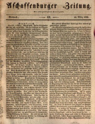 Aschaffenburger Zeitung Mittwoch 12. März 1834