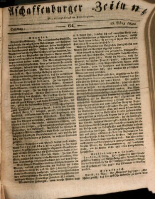 Aschaffenburger Zeitung Samstag 15. März 1834