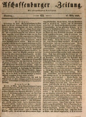 Aschaffenburger Zeitung Montag 17. März 1834