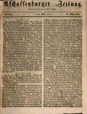 Aschaffenburger Zeitung Freitag 21. März 1834