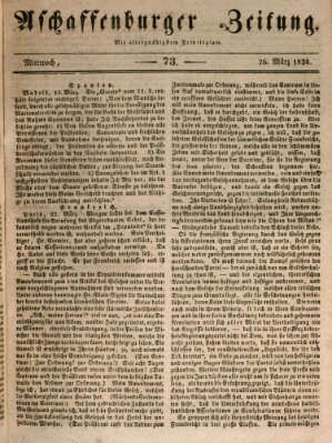 Aschaffenburger Zeitung Mittwoch 26. März 1834